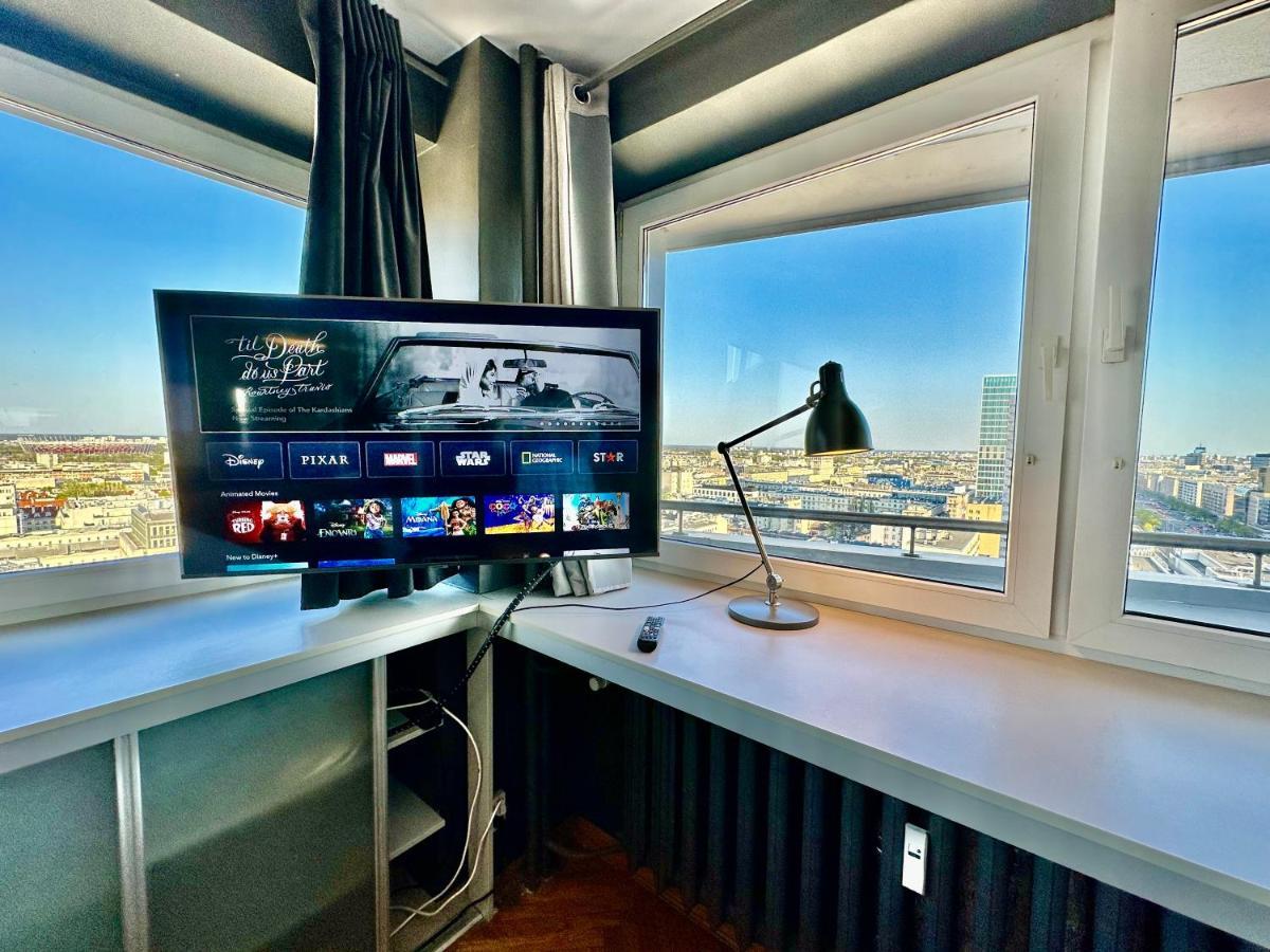 Super Apartament Grey Centrum 2X Metro Fast Wifi 300 Mbs Netflix Appletv Smarttv Spotify Panorama Miasta Βαρσοβία Εξωτερικό φωτογραφία