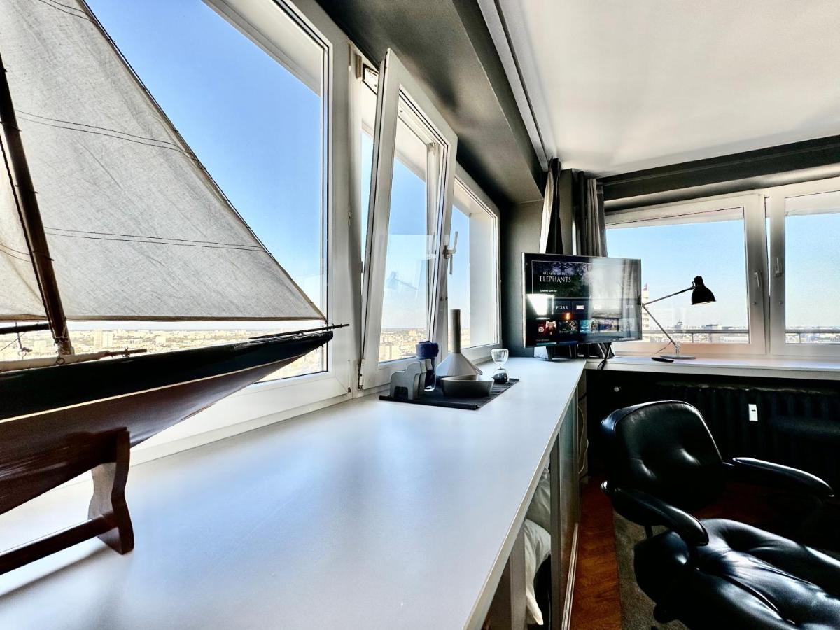 Super Apartament Grey Centrum 2X Metro Fast Wifi 300 Mbs Netflix Appletv Smarttv Spotify Panorama Miasta Βαρσοβία Εξωτερικό φωτογραφία
