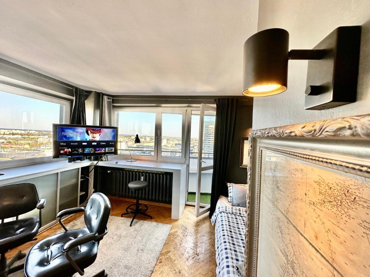 Super Apartament Grey Centrum 2X Metro Fast Wifi 300 Mbs Netflix Appletv Smarttv Spotify Panorama Miasta Βαρσοβία Εξωτερικό φωτογραφία